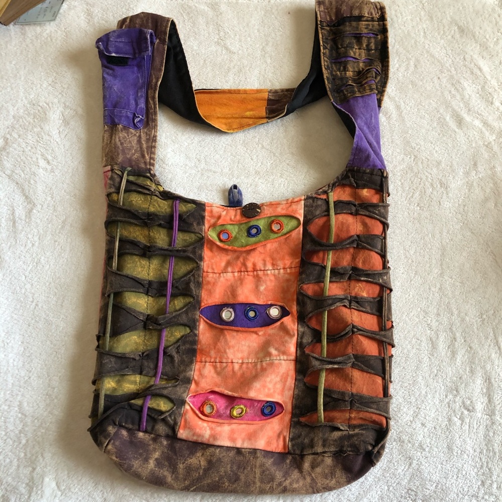 Authentic Himalaya Handcrafted multicolor Boho Crossbody Bag